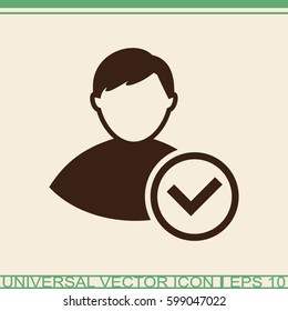 Vector icon of add friend contact. Avatar symbol.
