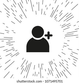 vector icon add people against the background of the rays