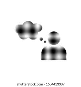 vector icon add people in halftone