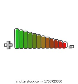 Vector icon adjustment of loudness cartoon style on white isolated background.