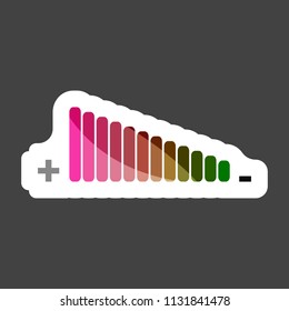 Vector icon adjustment of loudness colored sticker. Layers grouped for easy editing illustration. For your design.