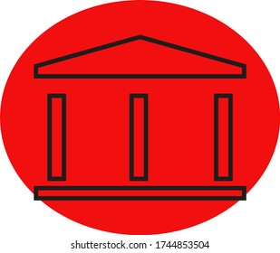 icono vector, edificio de administración, símbolo de casa