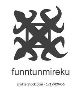Vector icon with African Adinkra symbol Funntunmireku