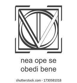 Icono vector con el símbolo africano de Adinkra Nea Ope Se Obedi Bene 