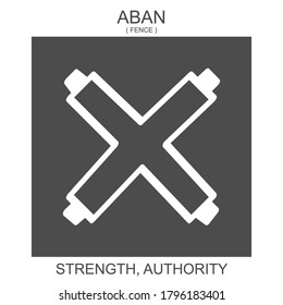 vector icon with african adinkra symbol Aban. Symbol of Strength and
authority