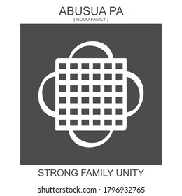 vector icon with african adinkra symbol Abusua Pa. Symbol of Strong family unity