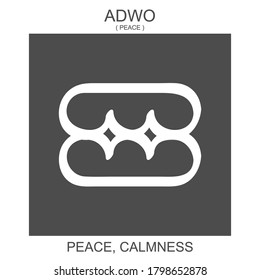 vector icon with african adinkra symbol Adwo. Symbol of Peace and Calmness