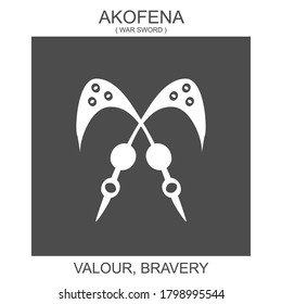 vector icon with african adinkra symbol Akofena. Symbol of Valour and Bravery