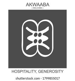 vector icon with african adinkra symbol Akwaaba. Symbol of Hospitality and Generosity