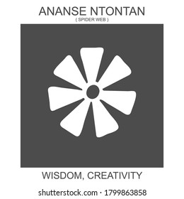 vector icon with african adinkra symbol Ananse Ntontan. Symbol of Wisdom and Creativity