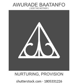 vector icon with african adinkra symbol Awurade Baatanfo. Symbol of nurturing and provision