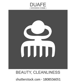 vector icon with african adinkra symbol Duafe. Symbol of beauty and cleanliness