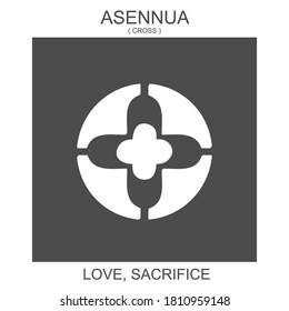 vector icon with african adinkra symbol Asennua. Symbol of love and sacrifice