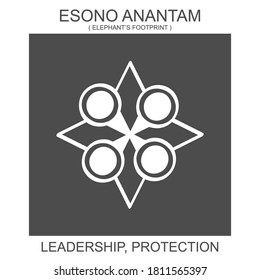 vector icon with african adinkra symbol Esono Anantam. Symbol of leadership and protection