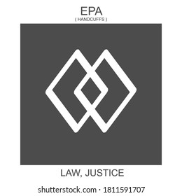 vector icon with african adinkra symbol Epa. Symbol of law and justice