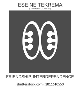 vector icon with african adinkra symbol Ese Ne Tekrema. Symbol of friendship and interdependence