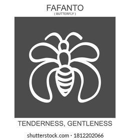 vector icon with african adinkra symbol Fafanto. Symbol of tenderness and gentleness