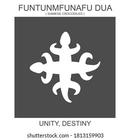 vector icon with african adinkra symbol Funtunmfunafu Dua. Symbol of unity and destiny