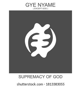 vector icon with african adinkra symbol Gye Nyame. Symbol of supremacy of god