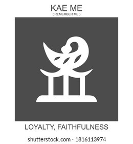 vector icon with african adinkra symbol Kae Me. Symbol loyalty and faithfulness