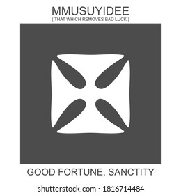 vector icon with african adinkra symbol Mmusuyidee. Symbol of good fortune and sanctity