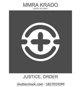 vector icon with african adinkra symbol Mmra Krado. Symbol of justice and order