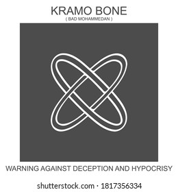 vector icon with african adinkra symbol Kramo Bone. Symbol of warning against deception and hypocricy