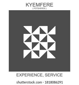 vector icon with african adinkra symbol Kyemfere. Symbol of experience and service