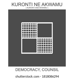 vector icon with african adinkra symbol Kuronti Ne Akwamu. Symbol of democracy and counsil