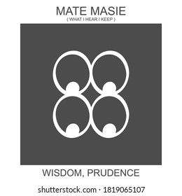 vector icon with african adinkra symbol Mate Masie. Symbol of wisdom and prudence