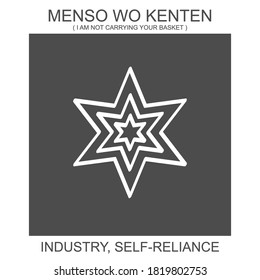 vector icon with african adinkra symbol Menso Wo Kenten. Symbol of industry and self reliance