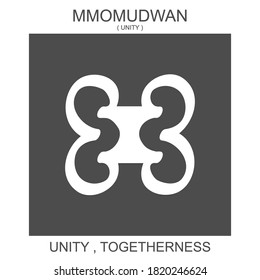 vector icon with african adinkra symbol Mmomudwan. Symbol of unity and togetherness