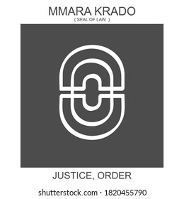 vector icon with african adinkra symbol Mmara Krado. Symbol of justice and order