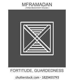 vector icon with african adinkra symbol Mframadan. Symbol of fortitude and guardedness