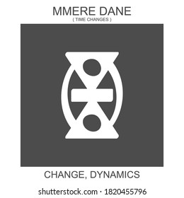 vector icon with african adinkra symbol Mmere Dane. Symbol of change and dinamics