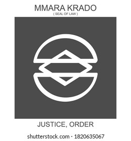 vector icon with african adinkra symbol Mmara Krado. Symbol of justice and order