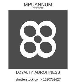 vector icon with african adinkra symbol Mpuannum. Symbol of loyalty and adroitness