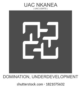 vector icon with african adinkra symbol Uac Nkanea. Symbol of domination and underdevelopment