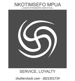 vector icon with african adinkra symbol Nkotimsefo Mpua. Symbol of service and loyalty