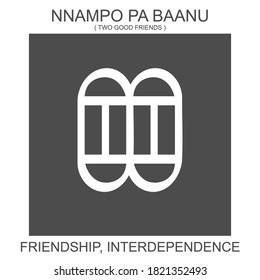 vector icon with african adinkra symbol Nnampo Pa Baanu. Symbol of friendship and interdependence