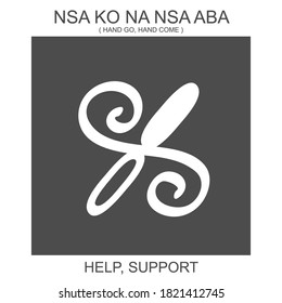 vector icon with african adinkra symbol Nsa Ko Na Nsa Aba. Symbol of help and support