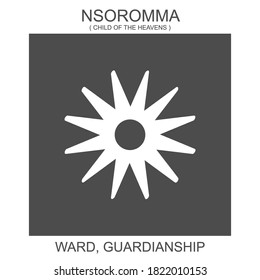 vector icon with african adinkra symbol Nsoromma. Symbol of ward and guardianship