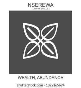 icono vector con el símbolo de adinkra africana Nserewa. Símbolo de riqueza y abundancia