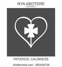 vector icon with african adinkra symbol Nya Abotere. Symbol of patience and calmness