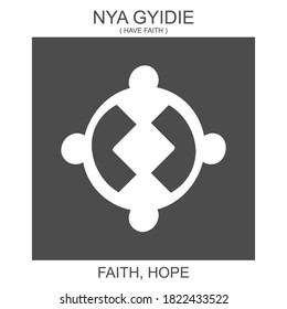 vector icon with african adinkra symbol Nya Gyidie. Symbol of faith and hope