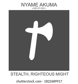 vector icon with african adinkra symbol Nyame Akuma. Symbol of stealth and righteous might