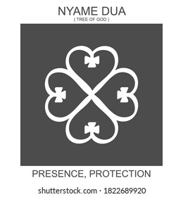 Vektorsymbol mit afrikanischem Adinkra-Symbol Nyame Dua. Kennzeichen des Vorhandenseins und des Schutzes