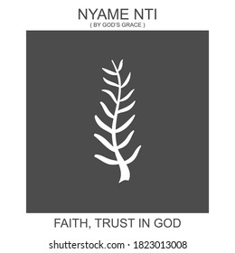 vector icon with african adinkra symbol Nyame Nti. Symbol of faith and trust in god