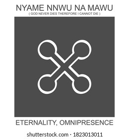 Vektorsymbol mit afrikanischem Adinkra-Symbol Nyame Nnwu Na Mawu. Symbol der Ewigkeit und Allgegenwart