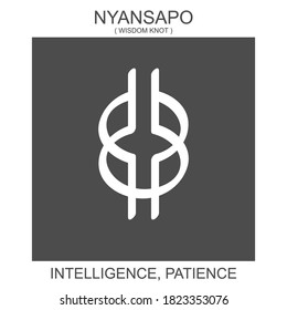 vector icon with african adinkra symbol Nyansapo. Symbol of intelligence and patience